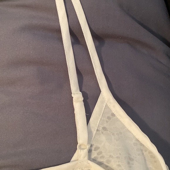 White lace crop top adjustable straps tank - Picture 3 of 3